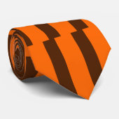 Cravate Vertical-Rayée orange et Brown (Roulé)