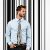 Cravate verticale à barres (noir et blanc)