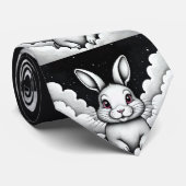 Cravate Vibes célestes relaxantes Lapin céleste (Roulé)