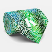 Cravate Vibes cool bleu & vert (Roulé)