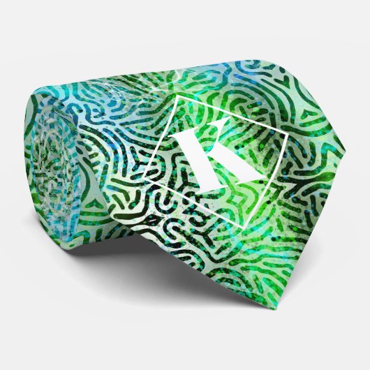 Cravate Vibes cool bleu & vert (Roulé)