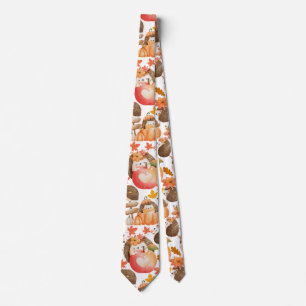 Cravate Vibes d'automne Motif Porcupine