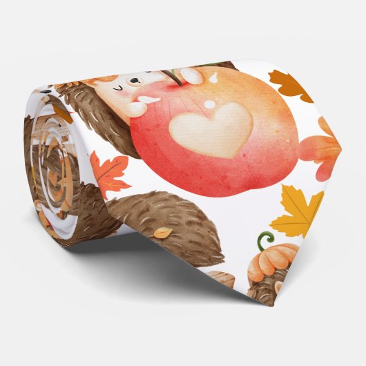 Cravate Vibes d'automne Motif Porcupine (Roulé)