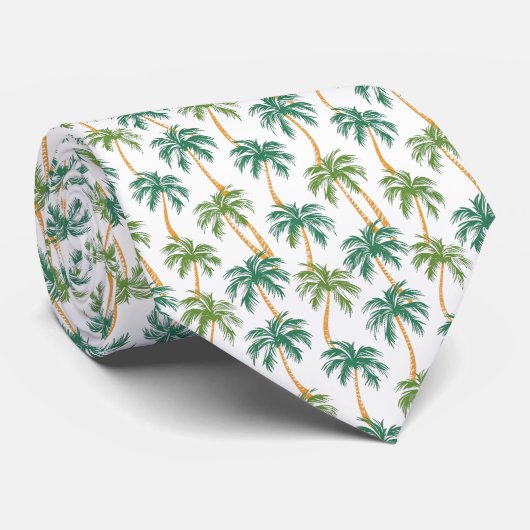 Cravate Vibes d'été tropicales Motif Palms (Roulé)