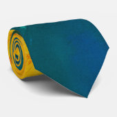 Cravate Vibrant Abstract Explosion – Yellow, Teal & Blue (Roulé)