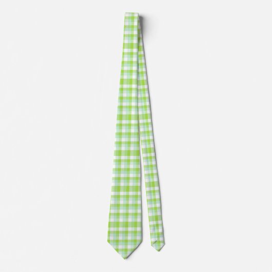 Cravate Vibrant Citrus Green Modern Bold Gingham Check (Devant)