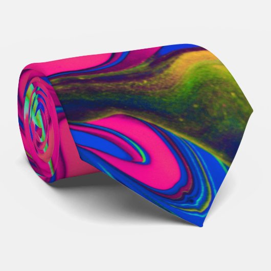 Cravate Vibrant Color Aesthetic Pattern (Roulé)