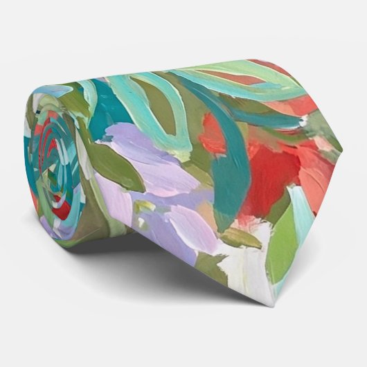 Cravate Vibrant Garden Symphony (Roulé)
