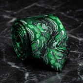 Cravate Vibrant Green Swirl Marble 