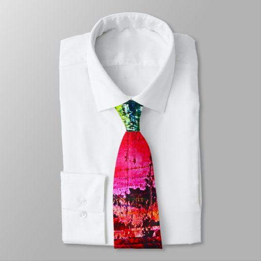 Cravate Vibrant modern fine art abstract multi coloured (Attaché)