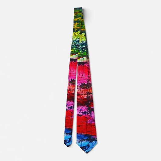 Cravate Vibrant modern fine art abstract multi coloured (Dos)