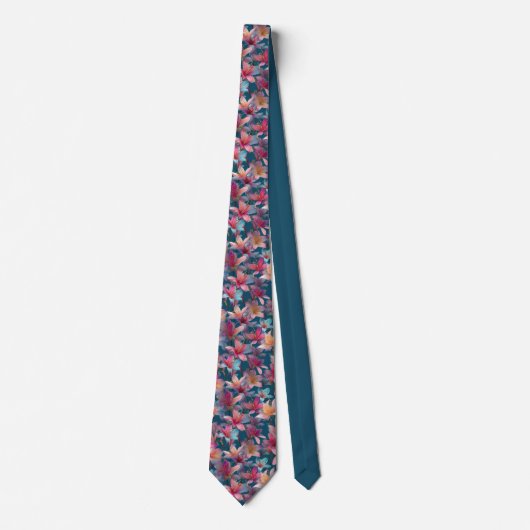 Cravate Vibrant Multicolor Lily Floral Pattern (Devant)