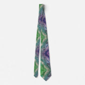 Cravate Vibrant Psychedelic Marble Flow in Green and Teal (Dos)
