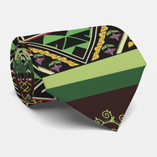 Cravate Vibrant rose et vert tissu Abstrait Art