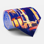 Cravate Vibrant Seattle City Sunset Orange Aquarelle (Roulé)