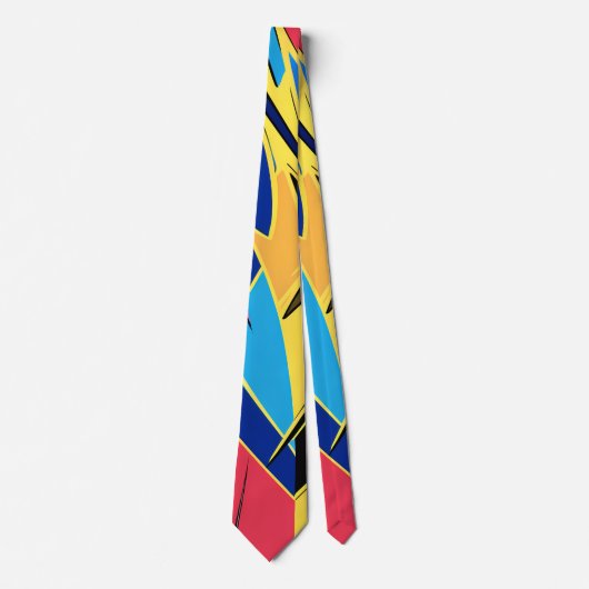 Cravate Vibrant Stylized Portrait with Abstract Elements (Devant)