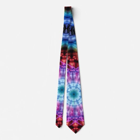 Cravate Vibrant Tie Dye Kaleidoscope Rainbow Mandala (Dos)