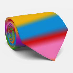 Cravate Vibrantes rayures dégradées arc-en-ciel multicolor