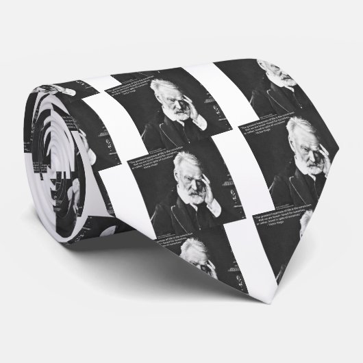 Cravate Victor Hugo & Happiness Citation Cadeaux Tee - shi (Roulé)