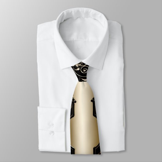 Cravate Victorien élégant noir et or (Attaché)