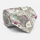 Cravate Vieille carte 1866 du Texas (Roulé)