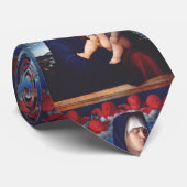 Cravate Vierge Marie avec Bébé Jésus et les chérubins roug (Roulé)