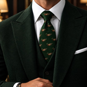 Cravate Vieux Bois de Mallard en Tweed Vert