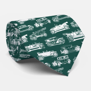 Cravate Vieux émeraude vert émeraude blanc Vintage Motif d