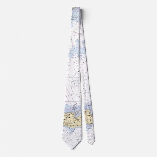 Cravate Vignoble Martha's Authentic Nautical Chart (Devant)