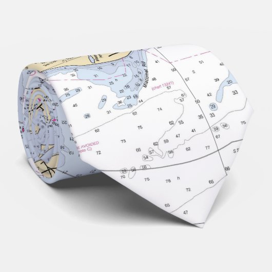 Cravate Vignoble Martha's Authentic Nautical Chart (Roulé)