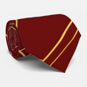 Cravate Vin Marron Rouge Or Abstraites rayures (Roulé)