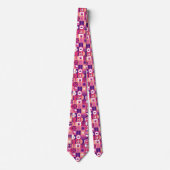 Cravate Vin rose violet rétro Bauhaus Motif (Devant)