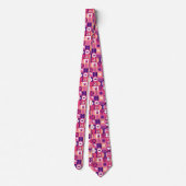 Cravate Vin rose violet rétro Bauhaus Motif (Dos)
