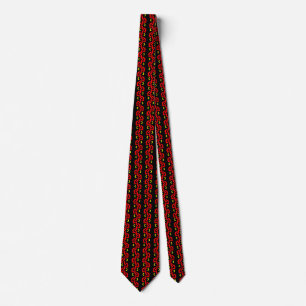 Cravate Vin rouge noir et jaune Motif