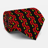 Cravate Vin rouge noir et jaune Motif (Roulé)