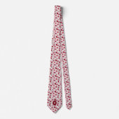 Cravate Vin Rouge Pois doux Floral (Devant)
