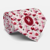 Cravate Vin Rouge Pois doux Floral (Roulé)