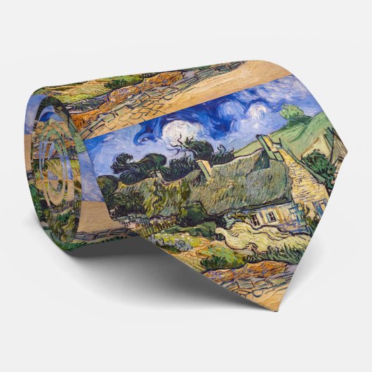 Cravate Vincent Van Gogh - Chalets de chaume à Cordeville (Roulé)