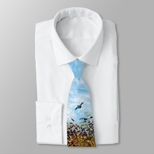 Cravate Vincent Van Gogh - Champ de blé avec une pointe (Attaché)