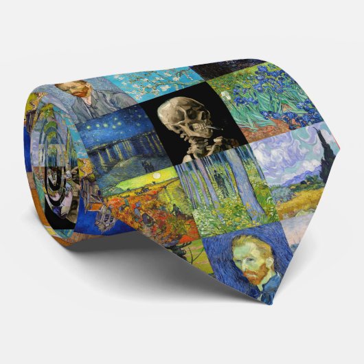 Cravate Vincent van Gogh - chefs-d'oeuvre Mosaic Patchwork (Roulé)