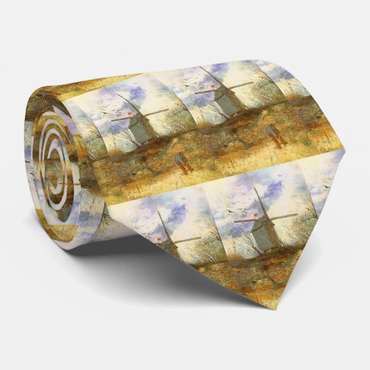 Cravate Vincent van Gogh - Moulin de la Galette, Windmill (Roulé)
