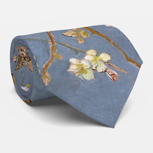 Cravate Vincent Van Gogh Peinture aux amandes en fleurs (Roulé)
