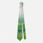 Cravate Vincent Van Gogh peinture Champ de blé vert (Devant)
