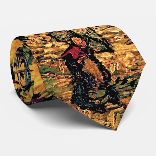 Cravate Vincent Van Gogh - Pins Arbres Contre Un Ciel Roug (Roulé)