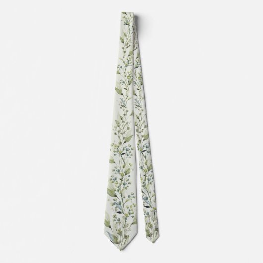 Cravate Vins Eucalyptus Spray verdure Mariage Sage vert (Devant)