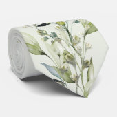 Cravate Vins Eucalyptus Spray verdure Mariage Sage vert (Roulé)