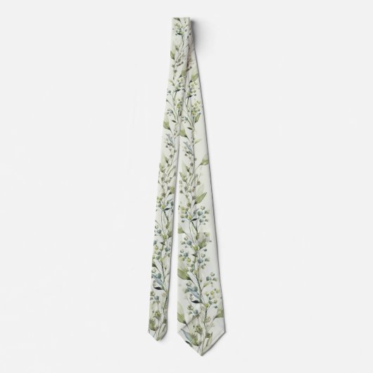 Cravate Vins Eucalyptus Spray verdure Mariage Sage vert (Dos)