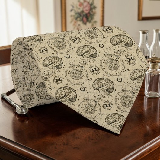 Cravate Vintage Anatomy Brain Science Custom Necktie
