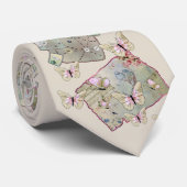 Cravate Vintage avec des papillons (Roulé)