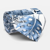 Cravate Vintage Blue Tropical Palm Feuille Summer Island (Roulé)